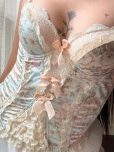 Voguable Vintage Floral Lace Bow Patchwork Camis for Women Coquette Aesthetic V Neck Corset Tops Female Y2K Aesthetic Clothes voguable