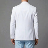 Voguable Men Suit Sky Blue White 3 Pieces With Lapel For Wedding Groom Party Prom Birthday Banquet Business Work Set Jacket Vest Pant voguable
