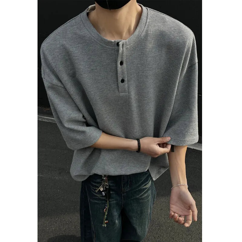 Summer Short Sleeved T-shirt Men White Checkered T Shirt Men Streetwear Korean Loose Round Neck T Shirt Mens Top Large Size 4XL voguable