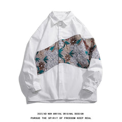 Long Sleeved Shirt Men Fashion Retro Flower Shirt Mens Japanese Streetwear Hip-hop Loose Embroidered Shirt Men Large Size 5XL voguable