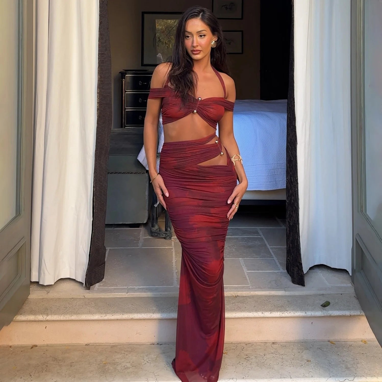 New 3Pcs Bandeau Biquini Sexy Bikini Set Women Swimsuit Push Up Swimwear Female Long Skirt Slim Bathing Suits Beachwear Outfits voguable