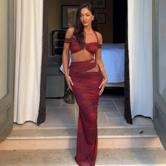 New 3Pcs Bandeau Biquini Sexy Bikini Set Women Swimsuit Push Up Swimwear Female Long Skirt Slim Bathing Suits Beachwear Outfits voguable