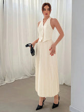 Summer new suit vest single breasted suit skirt lapel top fashion pleated skirt voguable
