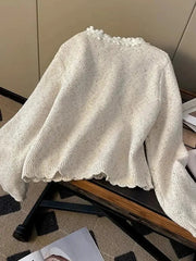 Floral Elegant Cardigan Women Vintage Sweet Long Sleeve Knitted Sweater French Retro Casual O Neck Design Fall Ins Tops Coats voguable