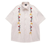 Voguable Casual and Versatile Men's Retro Japanese Trendy Brand Short-sleeved Shirt Fashionable Casual Loose Cardigan voguable