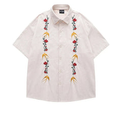 Voguable Casual and Versatile Men's Retro Japanese Trendy Brand Short-sleeved Shirt Fashionable Casual Loose Cardigan voguable