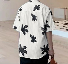 Men Shirt Floral Printing Lapel Short Sleeve Loose Men Clothing Summer Streetwear KoreanFashion Male Casual Shirts 2025 voguable