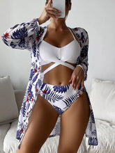Voguable Beach Cover Up And Set Sexy Swimwear Women Hollow Out Swimsuit High Waist Biquini Female Print Beachwear voguable