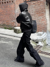 Mauroicardi Spring Autumn Cool Oversized Short Black Soft Pu Leather Jacket Men Zipper Luxury Designer American Vintage Clothes voguable