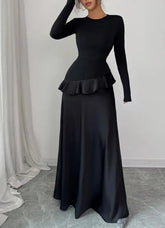 Voguable Fashionable and elegant high-end women's long sleeved lace long skirt, new women's clothing for autumn and winter voguable
