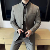 Voguable Korean Style Men's Suit Set Slim Fit Business Suit Wool Blazer Two-piece set Elegant Social Formal Men's Clothing 5XL-M voguable