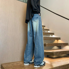 2025 New Big boy Jeans for Men Streetwear Baggy Jeans Large size Patchwork Denim Leisure Simple Dime Pants Women Jeans Hot jean voguable