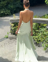 Voguable Vacation Patchwork Mesh Dress Women Halter Backless Deep V-Nec Sexy Irregular Hem Birthday Party Elegant Slim Vestidos voguable