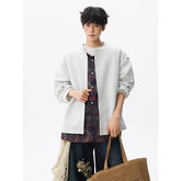 Jacket men Stand Up Collar Single Breasted Fake Two Piece Jacket Autumn Thin Ethnic Print Patchwork Mens Outerwear Coat men new voguable