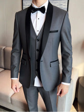 Voguable 3 Piece Suit Jacket Vest Trousers/Fashion Men's Casual High Quality Business Slim Groom Wedding Formal Suit Jacket Trousers voguable
