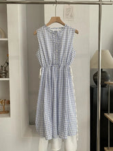Voguable Striped O Neck Sleeve Patchwork Fake Two Piece Summer Vintage High Waist A-LINE Dresses voguable