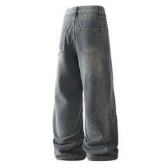 Punk Style Trend Fashion Ripped Jeans Straight leg jeans new wide leg pants Hip Hop Clothing