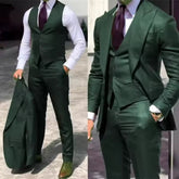 Voguable Suit (Blazer+ Vest + Pants) Men's Fashion Casual Outdoor Gentleman Business Wedding Formal Dress British Style Wedding Suit voguable