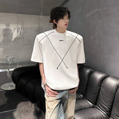 Men Cotton Tshirt Crew Neck Line Design Soft Comfortable Casual Streetwear Slim Fit Breathable Top Tee Shirt Fashion Trendy voguable