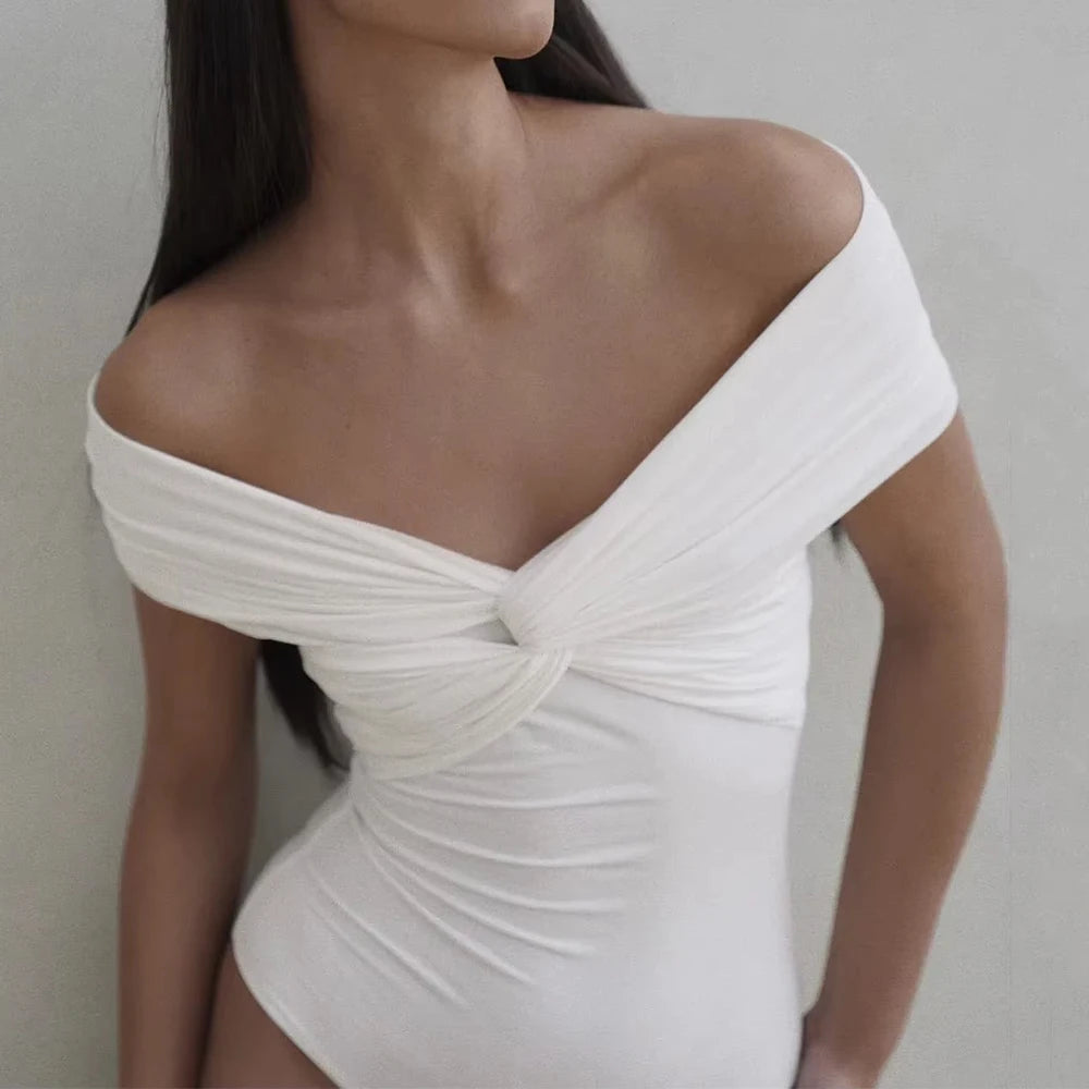 T-Shirts Summer Daily Fashion Solid Color Folds Short Sleeve V-Neck Slim Fit Casual T-Shirts For Women voguable