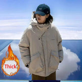 Fall Women Sportswear Jacket Y2K Winter Thick Warm Loose Pockets Casual Assault Suit Bf Fashion Oversize Outdoor Sports Outwear voguable