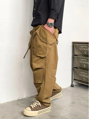 Voguable Retro Japanese Work Pants Men's Loose Cotton Casual Long Trousers Wear-Resistant Street Style Autumn Fashion Youthful Vitality voguable