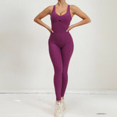 Voguable Women's Yoga Rompers One Piece Tummy Control Jumpsuit Padded Sports Bra Romper Fitness Sportwear voguable