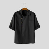 Men Shirt Lapel Short Sleeve Solid Color Casual Men Clothing Summer Streetwear 2025 Fashion Oversize Male Shirts Tops INCERUN voguable