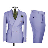 Voguable Men's Double Breasted Tuxedo Suit Shawl Lapel Slim Fit 2 Piece Blazer & Pants Formal Business Luxury Suits Casual Wedding Groom voguable