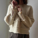 Voguable Autumn Lazy Wind Sweater Women Long Sleeve O Neck Soft Gentle Beige Pullovers Simple Office Lady Sweet Loose Casual Jumpers New voguable