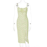 Voguable Europe and America summer hot goods new women's dress with halter floral split dress on behalf of voguable