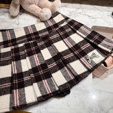 Voguable Vintage Faux Woolen Plaid Mini Skirt Women Harajuku Cutecore Bow Pleated Skirts Winter Japanese Preppy High Waist A Line Faldas voguable
