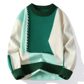 Voguable Autumn Winter Warm Men Sweaters Fashion Turtleneck Patchwork Pullovers New Korean Streetwear Pullover Casual Men Clothing voguable