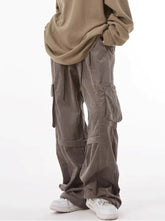 Vintage Corduroy Women Cargo Pants Y2K Autumn High Waist Pockets Casual Pants Bf Korean Streetwear All Match Wide Leg Pants New voguable