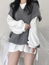 Voguable Autumn Winter Sweater Vest Women Korean Fashion Preppy Style Knitted Sweater Female Oversized Casual Loose Sleeveless Pullovers voguable