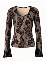 Voguable Women's T-Shirt Long Sleeve Lace Base Shirt Winter Korean Fashion Thick Street Wear Ins New Design Sense Versatile voguable