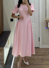 Voguable Spring/Summer New Women's Fashion Elegant Bubble Sleeve Dress Women's Wear voguable