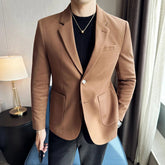 Voguable Luxury Woolen Slim Fit Suit Jacket Autumn New Fashion Casual Business Slim Fit Social Wedding Dress Men's Suit Jacket voguable