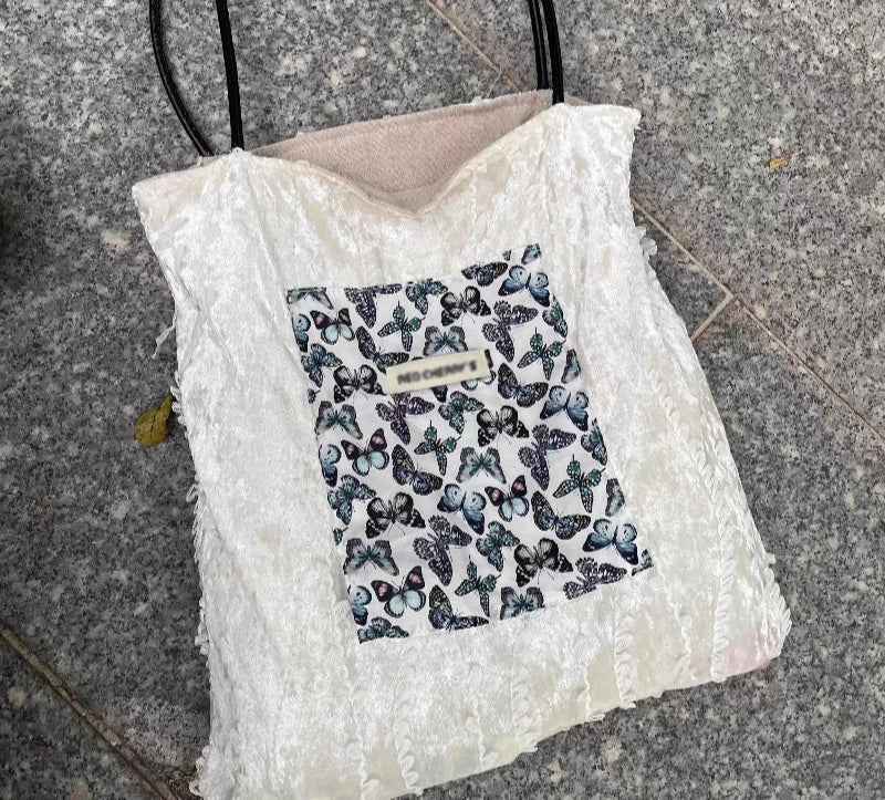 Patchwork Butterfly Luxury Design Shoulder Bags Y2k Aesthetic Fashion Chic Women Handbags All Match Vintage Casual Underarm Bag voguable