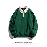 Autumn Lapel Hoodie Men Oversized Fashion Casual Black Green Sweatshirt Men Korean Loose Pullover Hoodies Mens Hoody M-3XL voguable