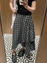Voguable Streetwear Irregular Plaid Skirts Women Chic Vintage Design Casual Skirts Harajuku A Line Midi Skirts All Match Y2K Aesthetics voguable