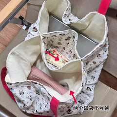 Sweet Kawaii Dog Print Canvas Underarm Bag High-capacity Cartoon Harajuku Shoulder Handbags Trendy Women Tote Bags Y2k Aesthetic voguable