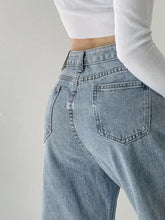 Voguable Women Denim Jeans Loose Wide Leg Full Length High Waist Special Design Straight All-match Spring Summer Fashion Female Trousers voguable