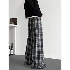 Summer Casual Pants Men Oversized Retro Plaid Pants Men Streetwear Hip-hop Loose Wide Leg Pants Mens Trousers Plus Size 5XL voguable