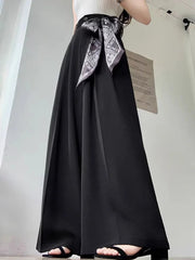 Chic Lace Up Suit Wide Leg Pant Women Elegant Loose High Waist Bow Trousers Korean Fashion Female Casual Sweet Pants New voguable