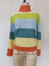 Voguable Patchwork Striped Turtlenecks Sweaters For Women Clothing Autumn Winter Knitted Tops Pull Femme Slim Jumper Jerseys voguable