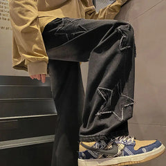 Spring Autumn New Fashion Middle-waisted Button Zipper Men's Clothing Loose Jeans All-match Youth Korean Trend Straight Pants voguable