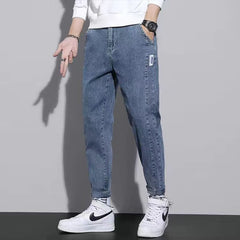 Spring Autumn Y2K Korean Vintage Harajuku Jeans Men Male Clothes Loose Casual Trousers Stretch Leggings Trend All Match Pants voguable