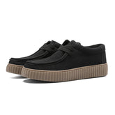 Voguable Vintage Suede Derby Shoes Women Lace-up Flat Platform Loafers Lightweight Non-slip Office Casual All Season New voguable