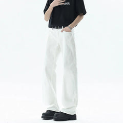 Mens Classic Straight Leg Solid Jeans Trending Best Selling Comfort Fit Casual Vintage Denim Trousers Fashion Wholesale white voguable